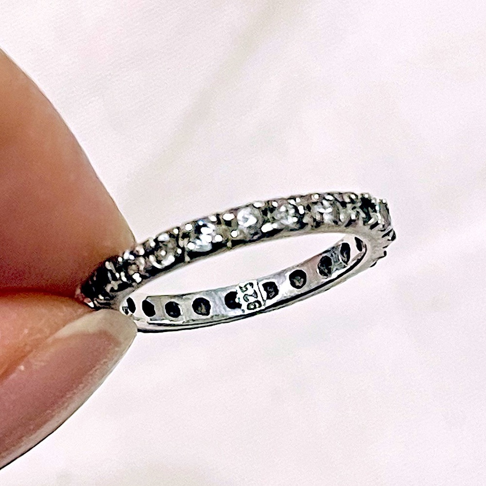 💕 925 Sterling Silver Cz Eternity Band Ring 4